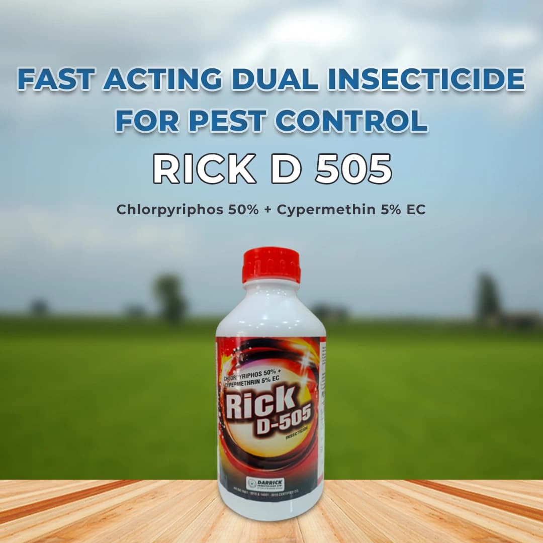 Darrick Rick D 505 Chlorpyriphos 50% + Cypermethin EC 5% Insecticide, Used to Control Chewing and Sucking Insect - Image 2