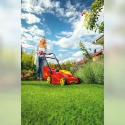 Wolf Garten Lawn Mower (A 400 E), Electric 3-In-1, 1800 W AC Adapter Push Lawn Mower, Fully Foldable Soft Grip Handle 2
