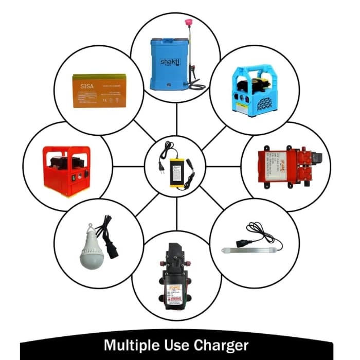 FarmEarth Masand 12V x 2.5A Battery Charger For Agricultural Spray Pump Batteries, Compatible 12 Volt - Fast Charging Adapter For Power Sprayers - Image 4