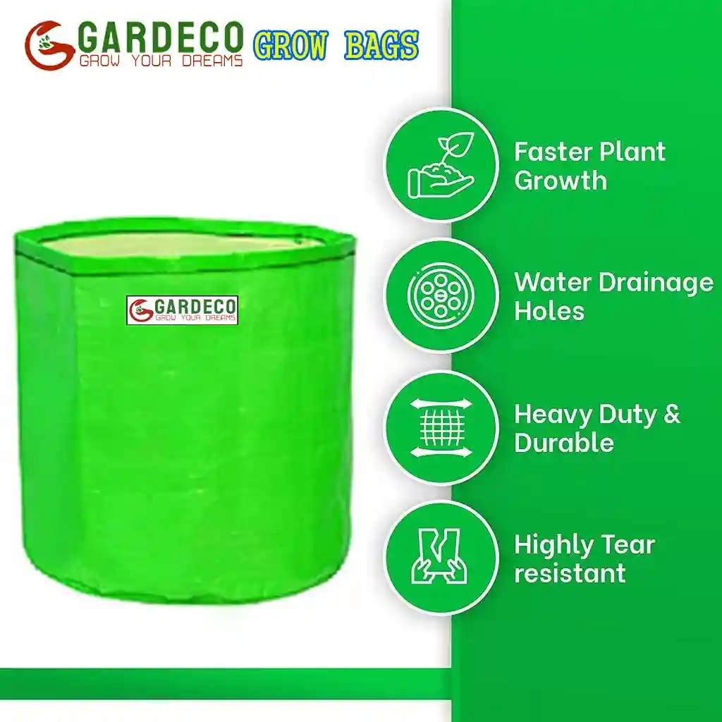 GARDECO 260 GSM HDPE UV Treated Round Type Grow Bags for Vegetable, Flower Plants