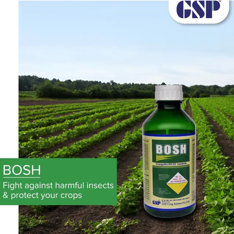 GSP BOSH Chlorpyrifos 50% EC Insecticide, Effective Pest Control In Crops - Image 2