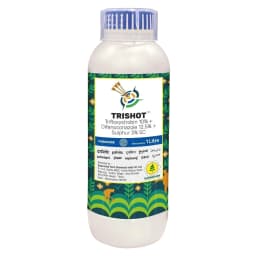 Sudarshan Trishot Trifloxystrobin 10% + Difenconozole 12.5% + Sulfur 3% SC Fungicide, Effective Against A Wide Range Of Fungal Diseases 1