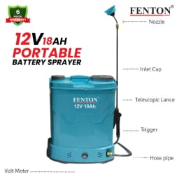 Fenton Krishi BS- 06 Double Motor Battery Operated Sprayer 12 V x 18 Ah (20L Capacity) Heavy Battery, Comfortable Padding Support 2
