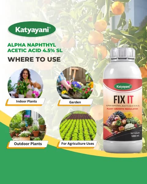 Katyayani Fix IT Alpha Naphthyl Acetic Acid 4.5% SL Plant Growth Regulator, Liquid For Chilli, Mango - Image 5