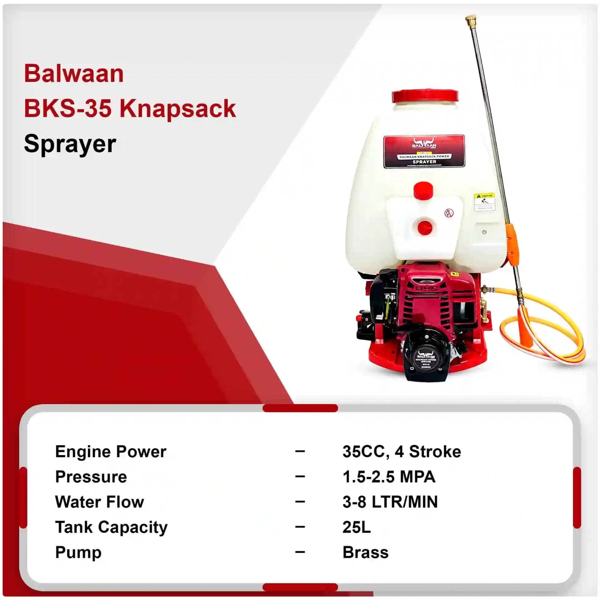 Balwaan BKS 35i ISI Marked 35cc Knapsack Sprayer, Petrol Engine, ISI Engine with 25L Tank Capacity - Image 4