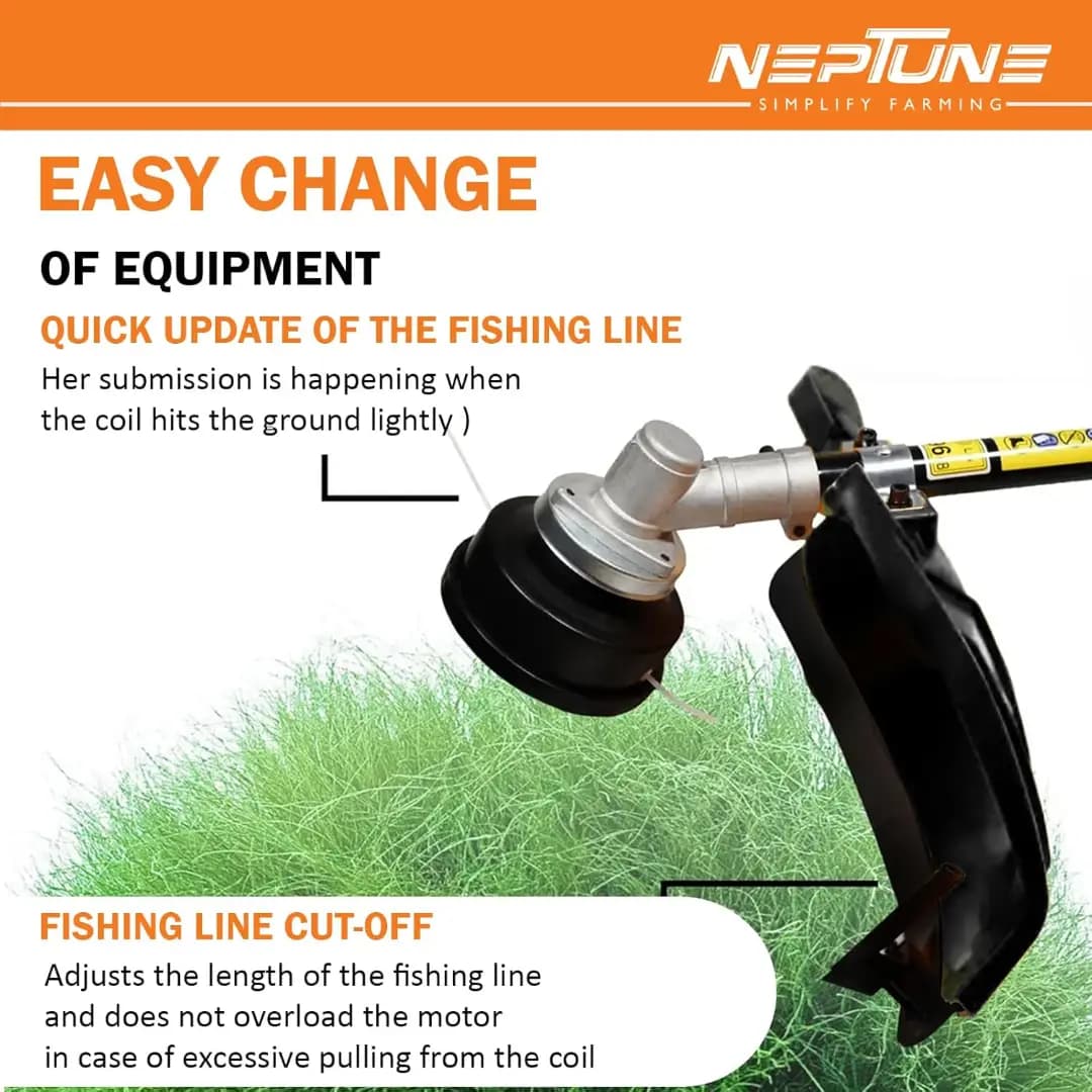 Neptune BC-1800E 2 In 1 Corded Electric Brush Cutter And Trimmer, 1800W, 7500RPM, 2 Types Blade, Ideal Grass Cutter For Home Garden - Image 5