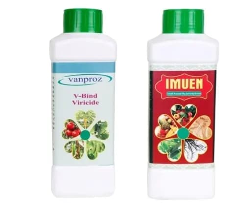 Viricide Combo Offer (V Bind 500 ml + Imuen 500 ml) For Controlling Papaya and Chilli Viral Disease, Leaf Curl, Mosaic Virus - Image 1