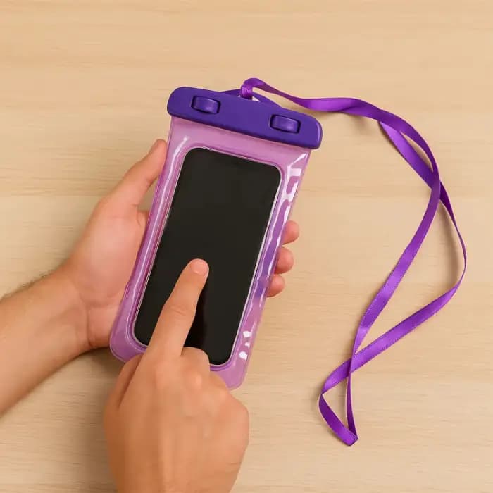 Mobile Pouch Cover Water Protector, Protector with Touch Screen & Secure Lock System (Color May Vary, Mix Design) - Image 3