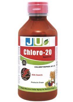 Ju Chloro-20 Chlorpyrifos 20% EC Insecticide, Sucking and Soil Pests Controller - Image 1