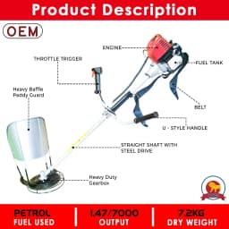 OEM Professional 4 Stroke Brush Cutter With Honda GX35 Type Engine, Side Pack Model 2