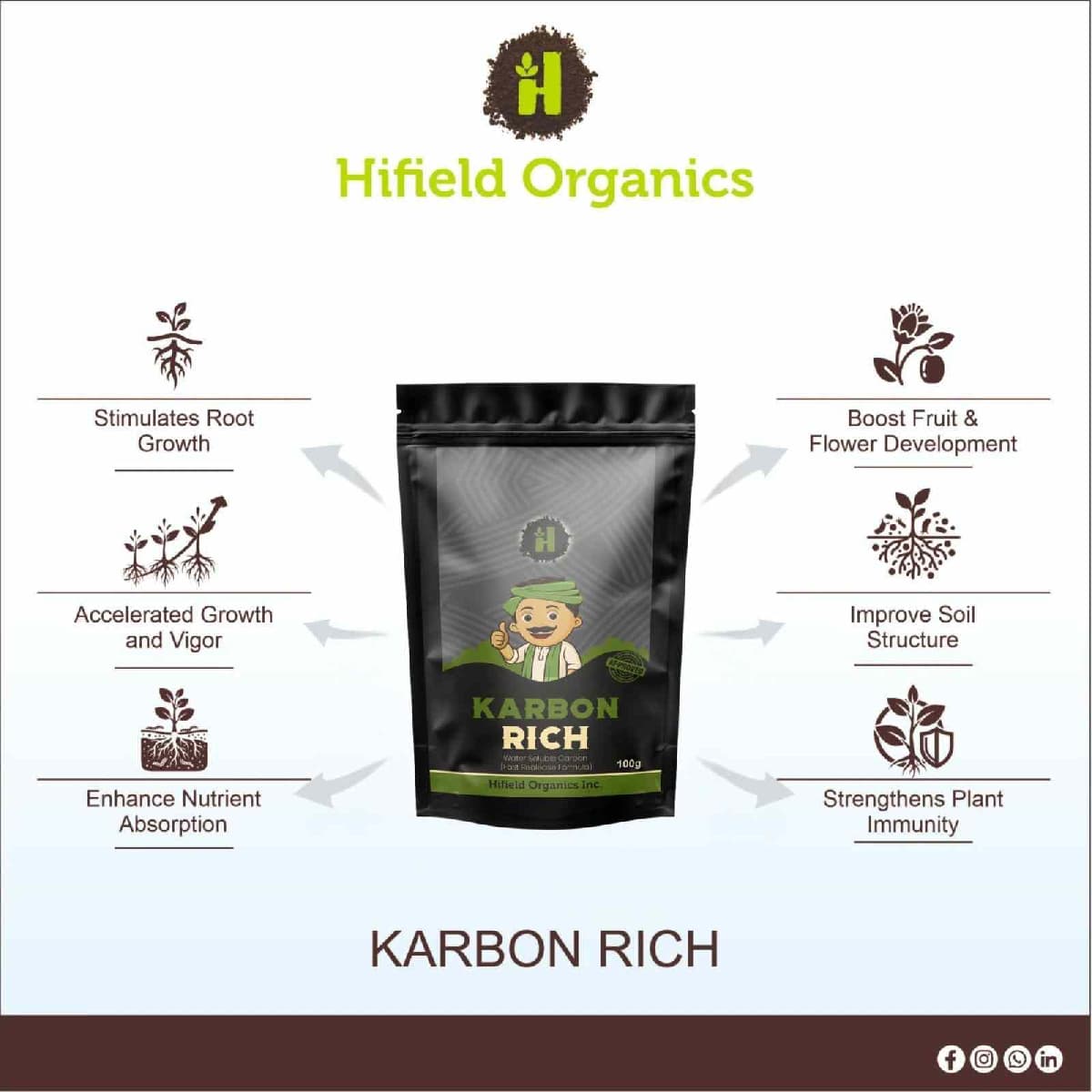 Hifield Karbon Rich Potassium Humate 49%, Humic Acid 21% & Carbon, Water Soluble - Image 2