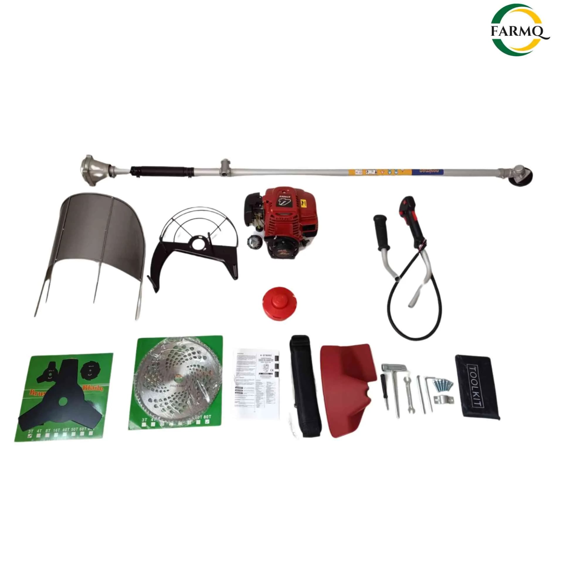 Farmq FQ-BC-35SP 4-Stroke 35CC Petrol Brush Cutter, Side Pack, High Power And Multiple Blades - Image 4