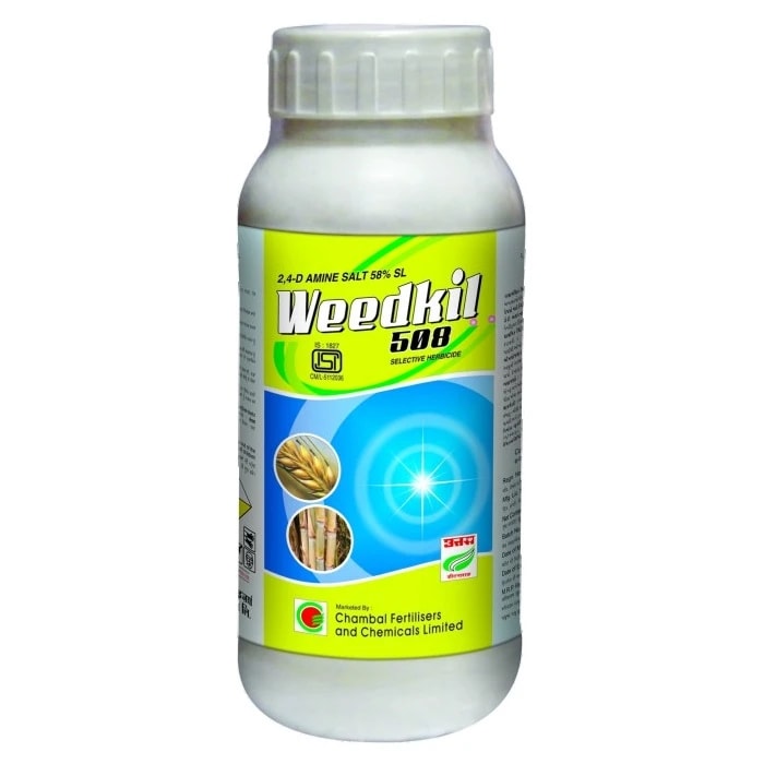 Uttam Weedkil 508 2,4-D Amine Salt 58% SL Herbicide, Selective, Systemic Broad-Leaved Weed Control