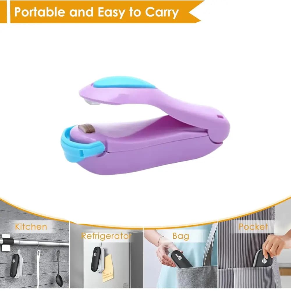 Mini Plastic Hand Sealing Machine, Hand Held Mini Heat Sealer For Plastic Bags Home Use - Mix Color - Image 8
