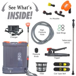 OEM Battery Sprayer With 12V x 10A Battery (18 L Capacity), Copper High Pressure Motor, 4 Free Nozzles Powerful Agricultural Sprayer 8