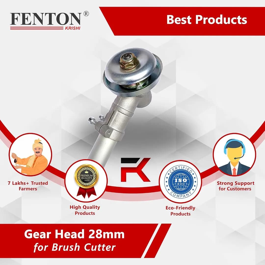 Fenton Krishi FTK-GH-SP Gear Head For Side Pack Brush Cutter (28 mm), Fuel Grass Trimmer (Automated Feed) - Image 4