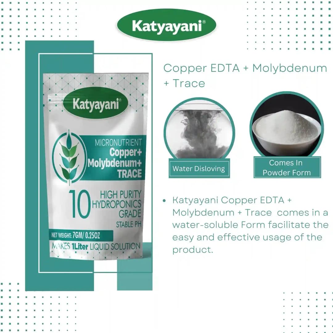 Katyayani Copper Edta + Molybdenum + Trace Micronutrient Fertilizer, 100% Water Soluble Fertilizer - Image 3
