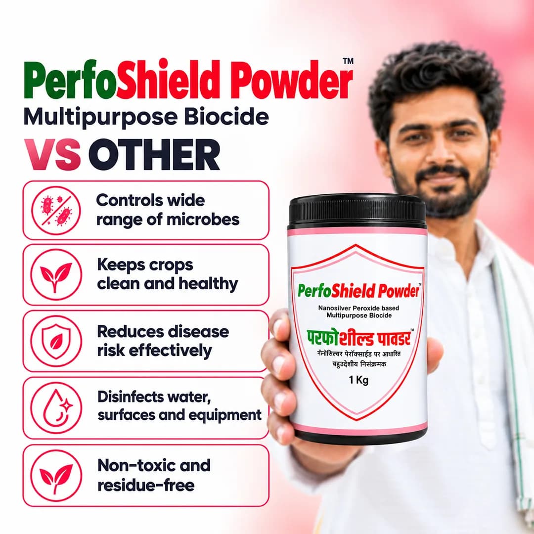 Agreo Perfoshield Powder, Nano Silver Peroxide Based Multipurpose Biocide, Hydrogen Peroxide 25%, Nano Silver (150 ppm) & Stabilizers - Image 2