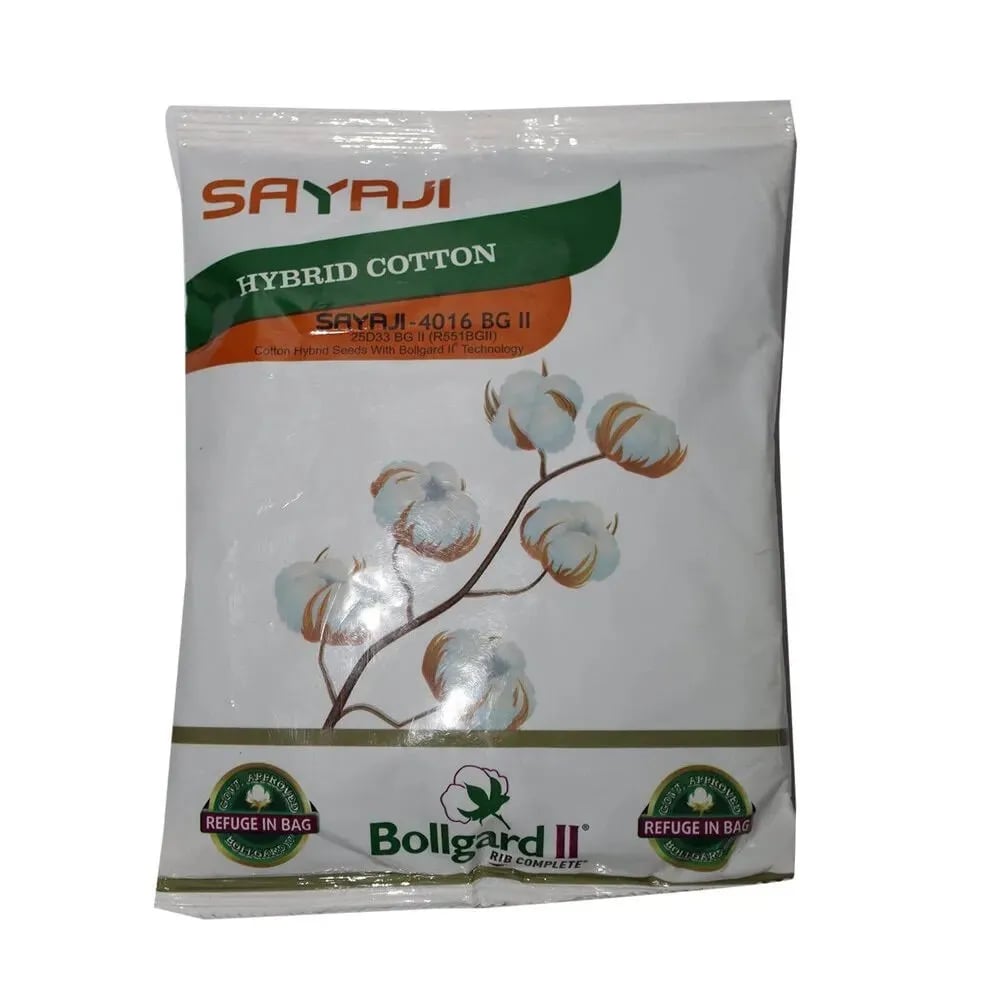 Sayaji 4016 BG-II Hybrid Cotton Seeds, Bollgard II Technology, High Yield Variety (475 Gm)
