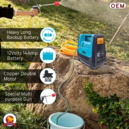 OEM Portable Double Motor Battery Sprayer With 12V x 14A Battery, High Pressure Pump & 10 Mtr Pipe, Perfect For Gardening & Pesticide Spraying (TP02) 2
