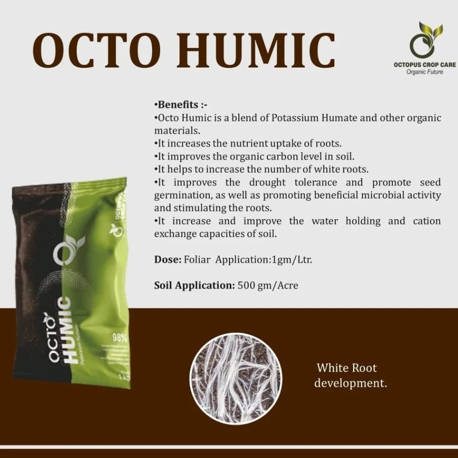 Octopus Octo HUMIC Potassium Humate 98% Fertilizer, Enhance Soil Health And Boost Crop Yield - Image 2