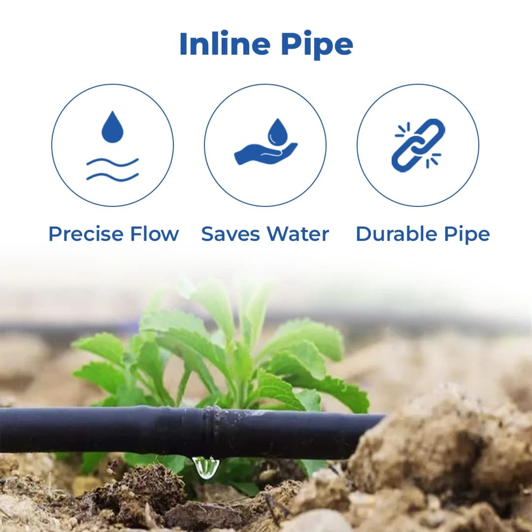 Siddhi Inline 20mm Drip Irrigation Pipe, Dripper at Each 40cm, 4 Litre Water Discharge per Hour (Roll Length 300m) - Image 3