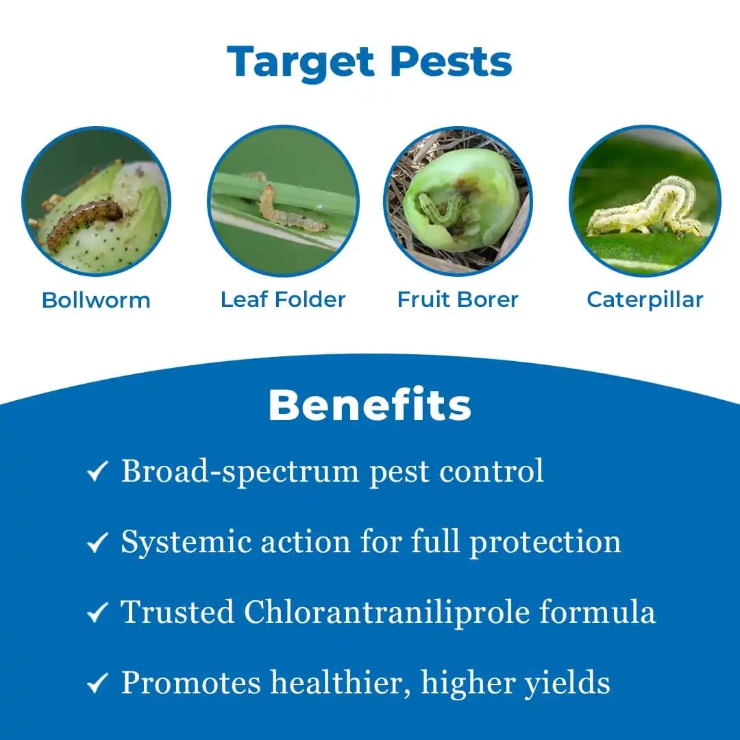 UPL Shenzi Chlorantraniliprole 18.5% Broad Spectrum Insecticide, Mode of Action in Crops like., Sugarcane, Rice, Soybean, Pulses, and Vegetables. - Image 3