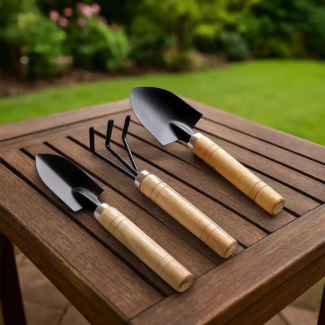 Garden Tool Kit With Wooden Handles For Planting, Potting, Ideal For Home And Farms - Image 4