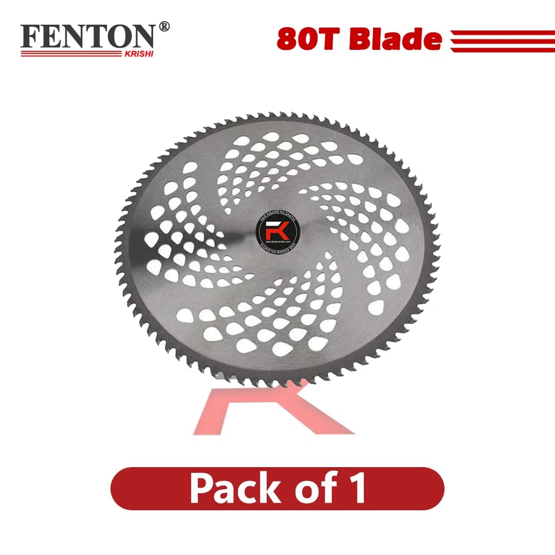 Fenton Krishi FTK-80T 80 Teeth Blade For Brush Cutters, Heavy Duty Crop Cutting blade made of Iron Corded & Cordless Grass Trimmer (Manual Feed) - Image 2