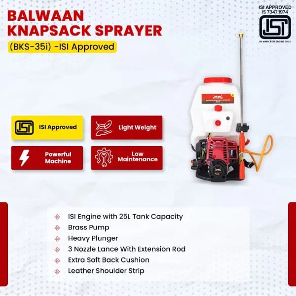 Balwaan BKS 35i ISI Marked 35cc Knapsack Sprayer, Petrol Engine, ISI Engine with 25L Tank Capacity - Image 3