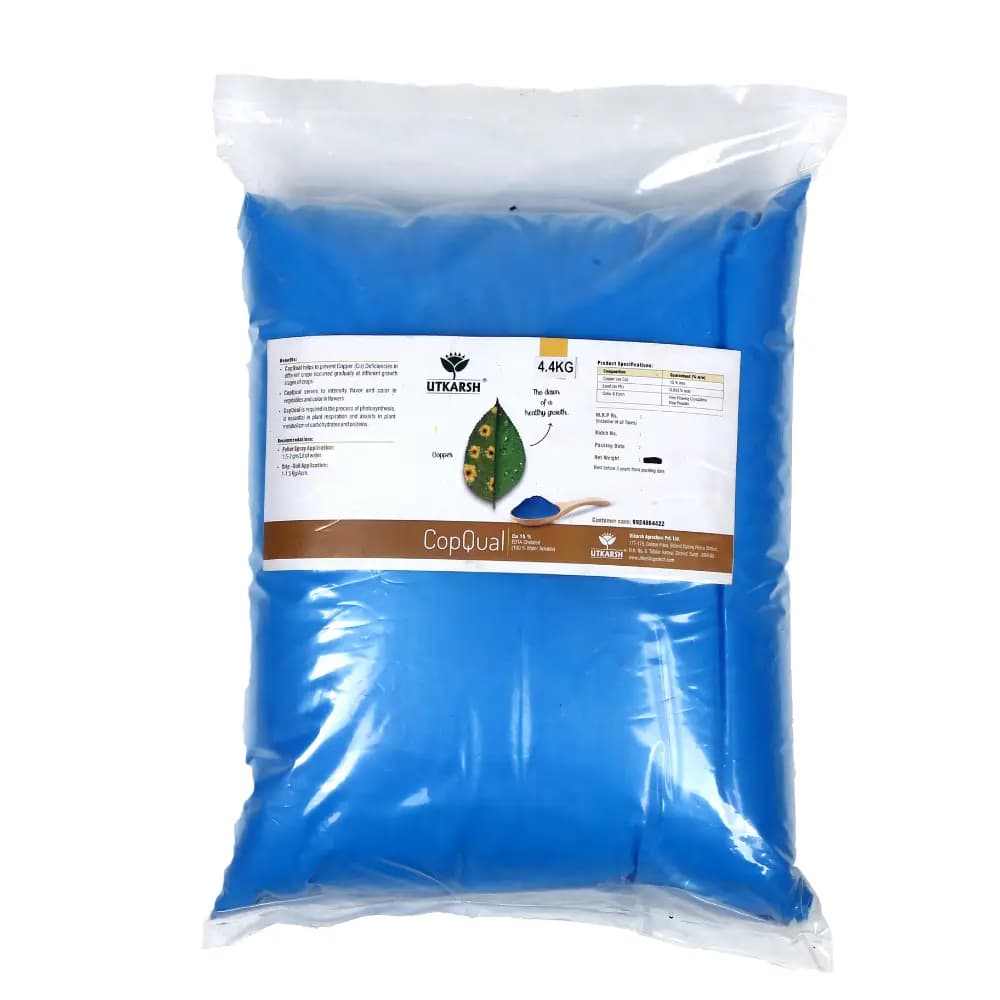 Utkarsh CopQual (Copper- Cu 12% EDTA Chelated Fertilizer) 100% Water Soluble Foliar Spray, Prevents Copper Deficiencies - Image 6
