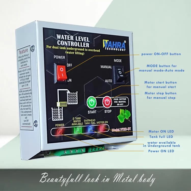 Vahra Fully Automatic Water Level Controller For Single or Dual Tank With Carbon & Magnetic Sensors - Image 5