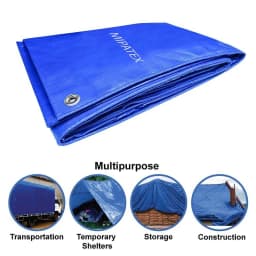 Mipatex Tarpaulin 150 GSM Waterproof Multipurpose Plastic Heavy Duty with Aluminium Eyelets. 4