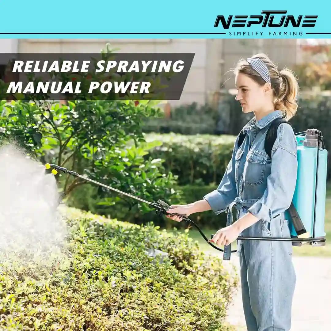 Neptune NF-02 Manual Knapsack Sprayer, Hand-Operated High-Pressure Pump, 16L Tank, Telescopic Lance with 3 Nozzles, Ideal for Farming, Gardening - Image 5