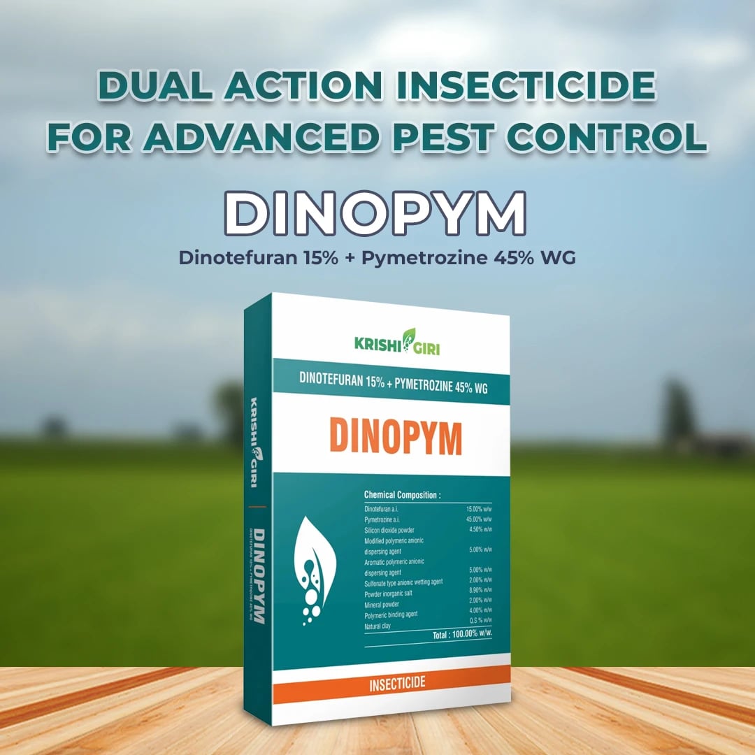 Krishigiri Dinopym Insecticide (Dinotefuran 15% + Pymetrozine 45% WG) Dual Action, Systemic Insecticide Controls Sap-Sucking Pests In Paddy