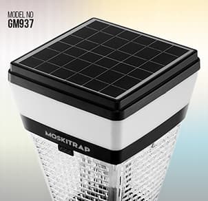 GM 937 Outdoor Solar Powered Mosquito Zapper Trap, Covers Up to 400 Sq. Ft. - Image 4