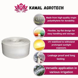 Kamal Agrotech White Pure Nylone LDPE Lapeta Pipe (3 Inch), Suitable For A Wide Range Of Agricultural And Industrial Applications. 2