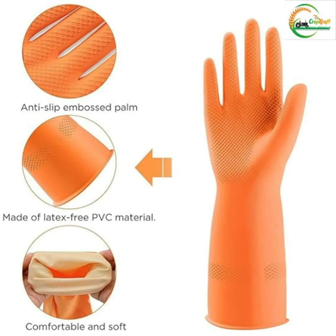 CropKraft Rubber Gloves, Ideal For Cleaning, Dishwashing, Gardening, And Household Tasks - Image 3