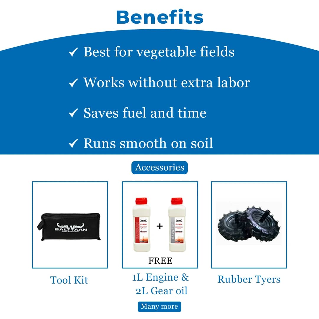 Balwaan BP 700 4 Stroke Power Weeder, Used for Weeding in All Types of Agriculture Crops And Gardens - Image 4