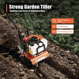 Neptune NC-52 Bottom Mini Power Tiller, 52CC, 2HP Petrol Engine, High Carbon Blades, 10 Width, 4 Depth, Perfect for Agriculture, Farm & Garden Work 3