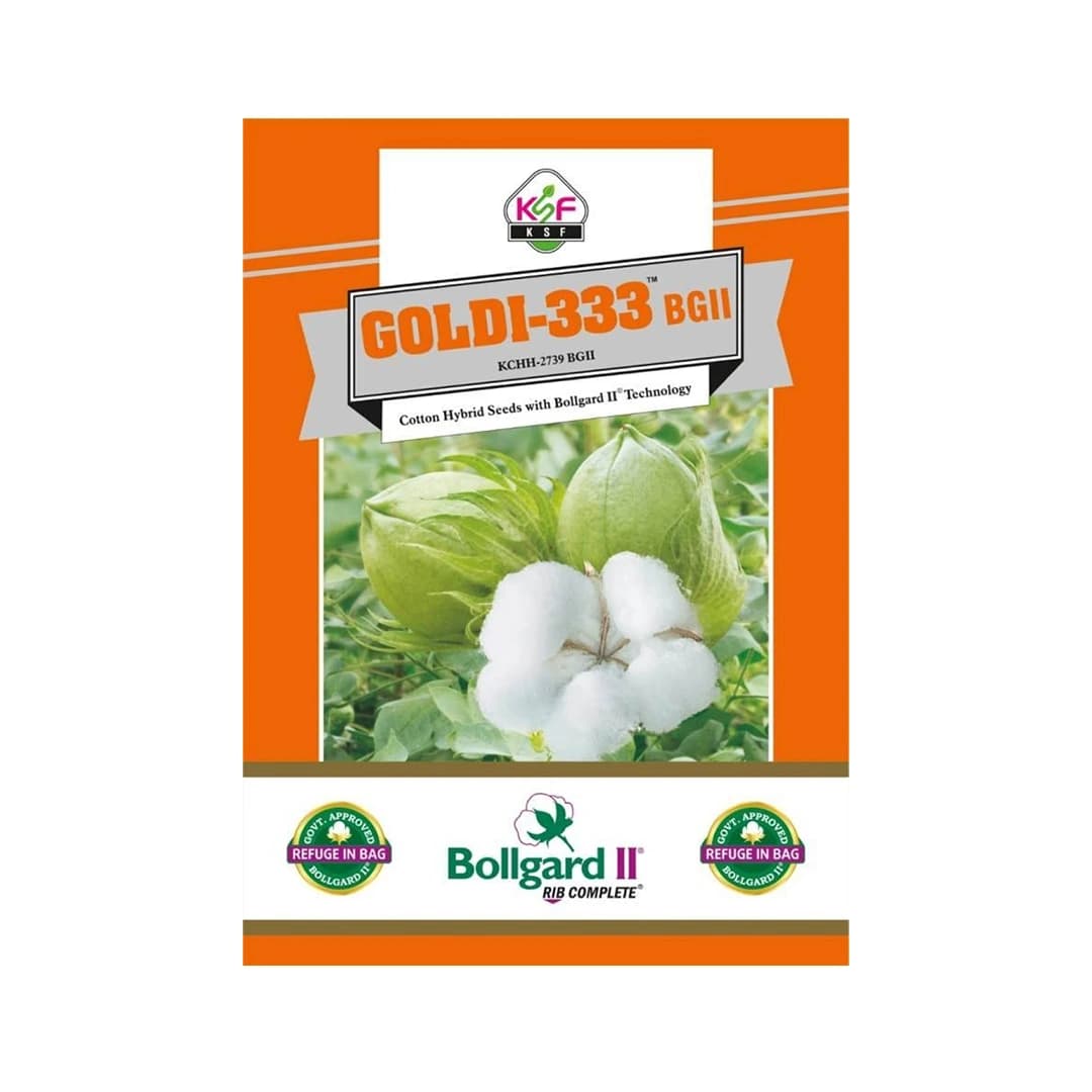 Goldi-333 BGll Hybrid Cotton Seeds (475 Gm) Bollgard ll Technology, Kapas Ke Beej