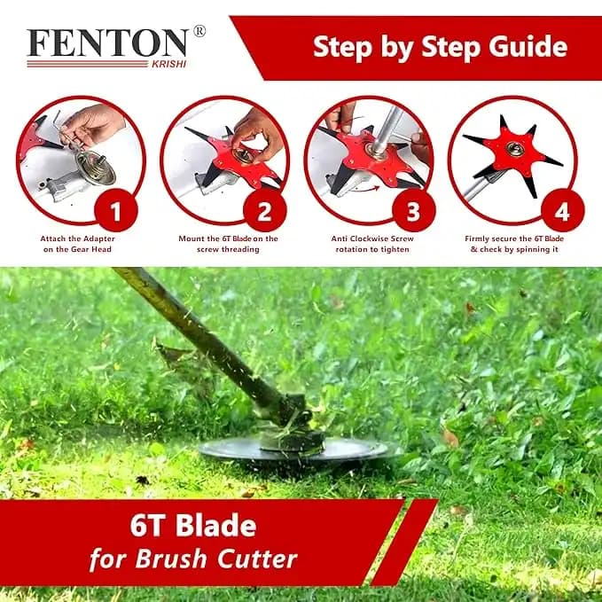 Fenton Krishi FTK-6T 6 Teeth Blade, Best For Grass Trimming And Shrub Removal (Automated Feed) - Image 4