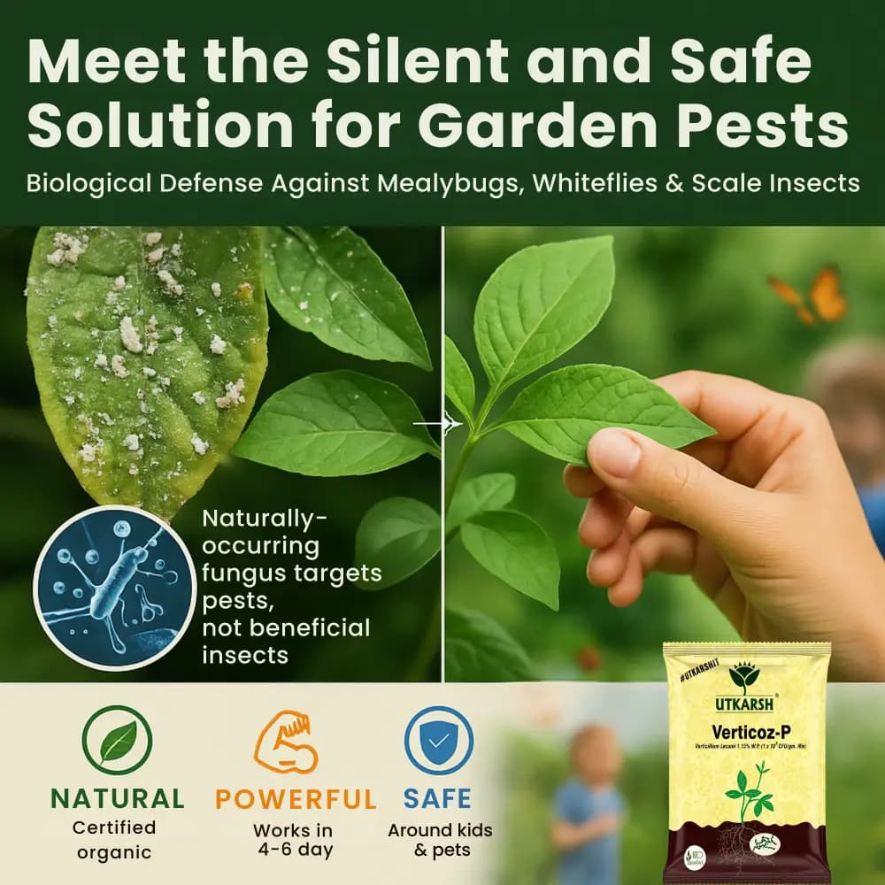 Utkarsh Verticoz- P (Verticillium Lecanii 1.15% W.P. ) Bio Pesticides, Controls Wide Range of Pests - Image 2