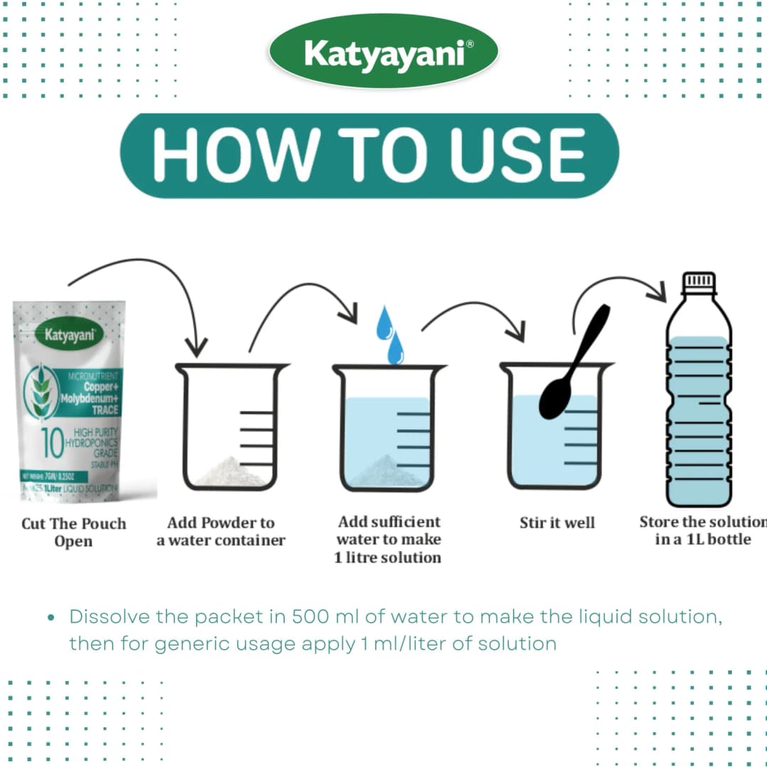 Katyayani Copper Edta + Molybdenum + Trace Micronutrient Fertilizer, 100% Water Soluble Fertilizer - Image 7