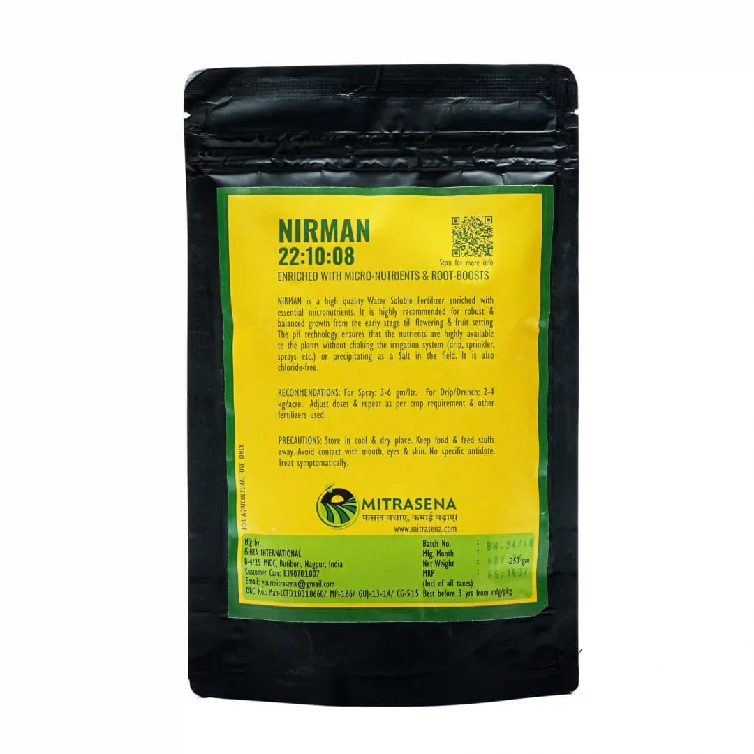 Biowall Nirman NPK 22:10:08 Water Soluble Fertilizer, Enriched With Micronutrients & Root Boost - Image 2