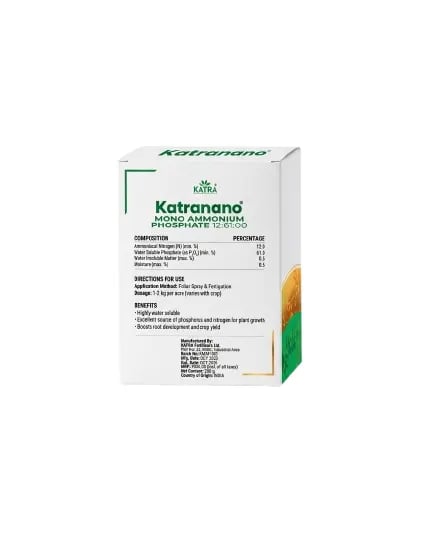 Katra Nano NPK 12:61:00 MAP Mono Ammonium Phosphate 100% Water Soluble Complex Fertilizer for Plants.