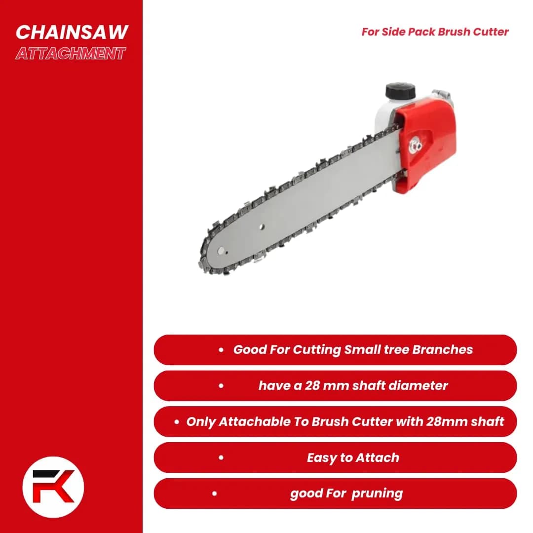 Fenton Krishi FTK-CA-28C Chainsaw Attachment, 28mm Shaft and 30cm Guide Bar, Suitable For Corded & Cordless Brush Cutter - Image 4