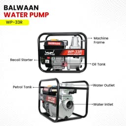 Balwaan WP 33R Water Pump, 3 Inch Outlet, 7 HP Powerful Petrol Engine 4 Stroke, Use For Irrigation and Agriculture Farming 6