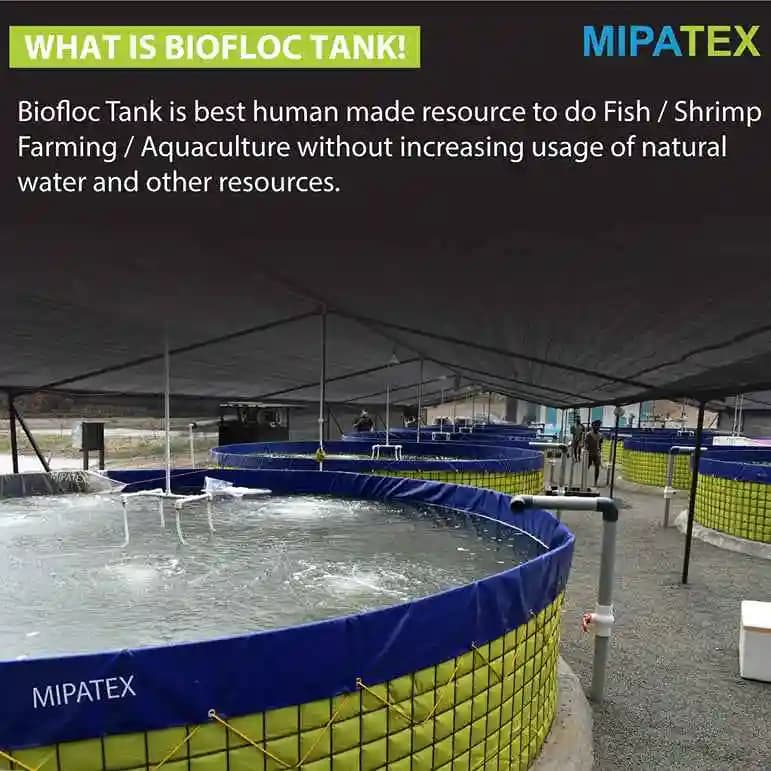 मिपाटेक्स पीवीसी तिरपाल, बायोफ्लोक मछली टैंक (नीला रंग), व्यावसायिक उद्देश्य के लिए। - Image 3