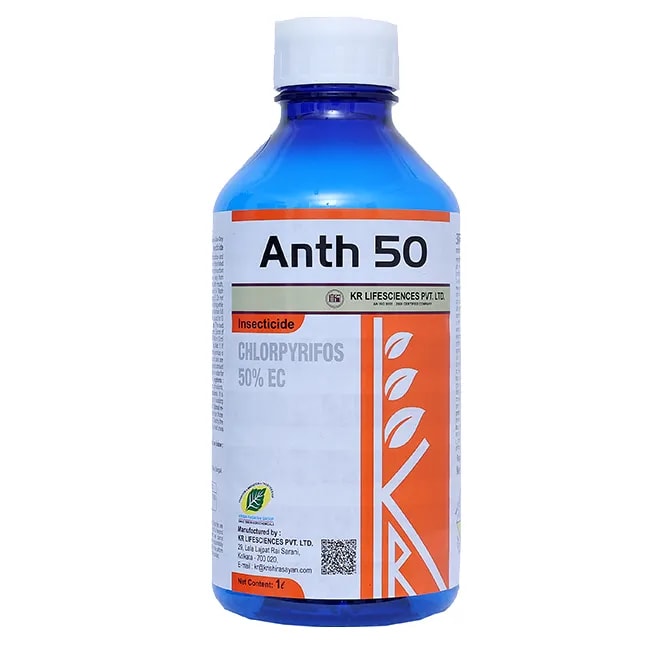Krishi Rasayan Anth 50 Chlorpyrifos 50% EC Insecticide, Control Leaf Folder And Stem Borer